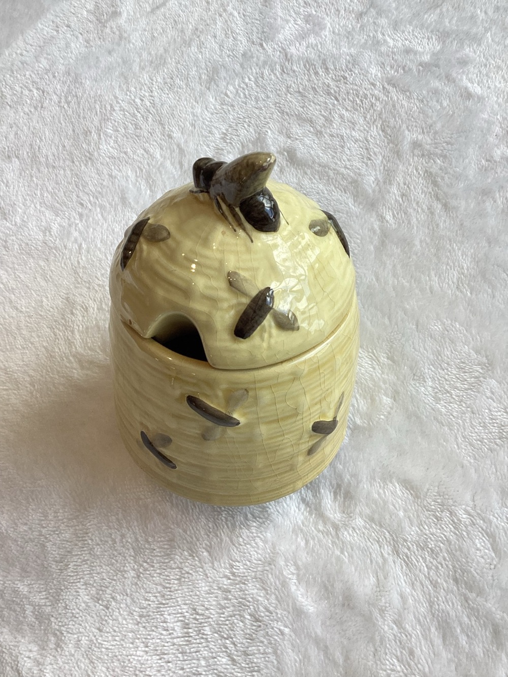 🇩🇪Vintage Ceramic Honey Pot Beehive Bees Made in ‘West’ Germany Yellow - Picture 5 of 15